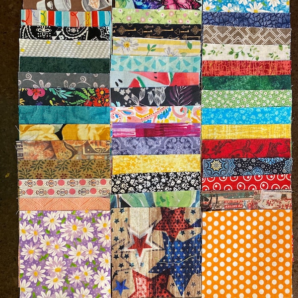 100 Cotton Fabric Squares, 4x4 Inch Quilting Craft Mix