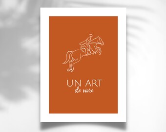 Horse riding print poster