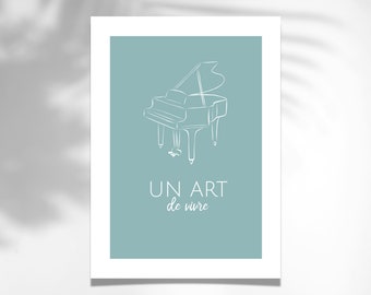 Piano print poster
