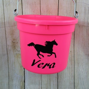 Running Horse Decal with Name, Stanley Cup Running Horse Decal, Horse Feed Bucket Decals