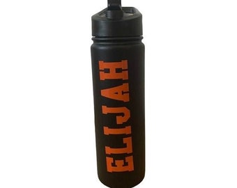 Personalized Sports Water Bottle, Back to School Water Bottle, Flip top custom water bottle