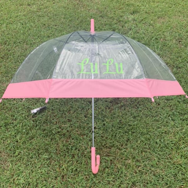 Personalized Clear Dome Umbrella, Bubble Umbrella with Name, Custom umbrella, Sorority Sister Gift, Gift Idea for Her, Easter Gift Idea