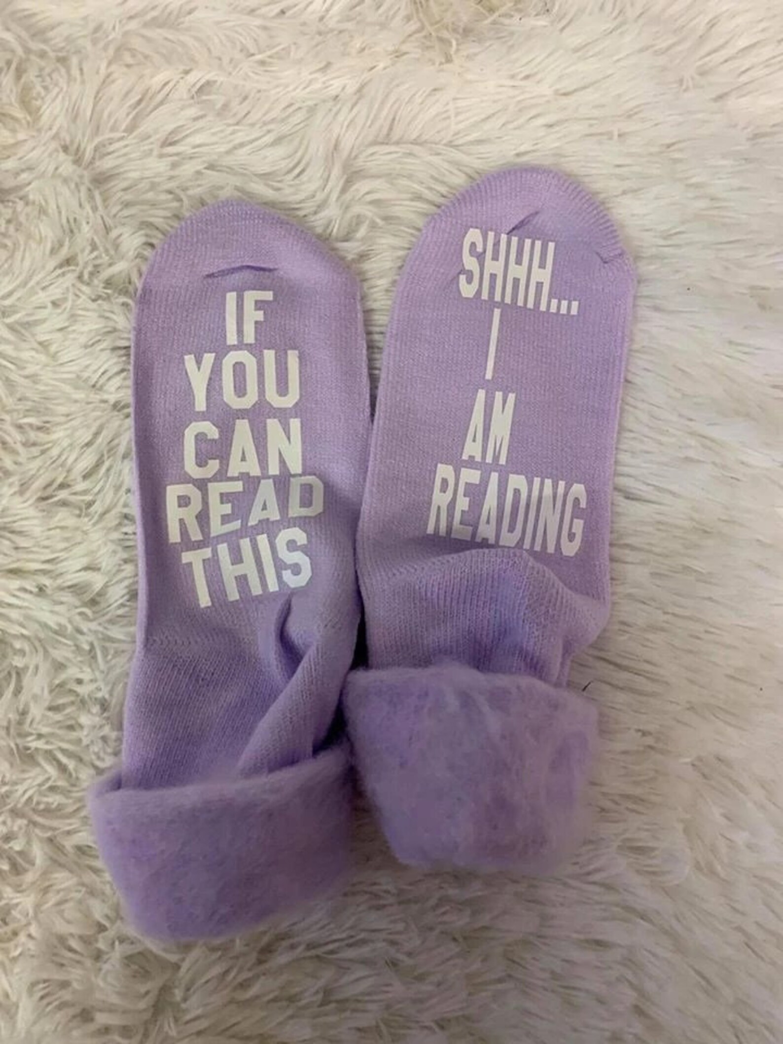 Book Lovers Soft Fuzzy Reading Socks If You Can Read This... Etsy