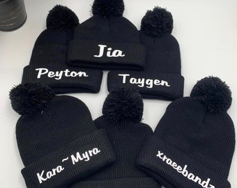 Winter Beanies for Bridal Party, Beanie Hats with Names, Beanies for Her