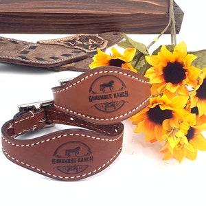 Laser Engraved Custom Design Leather Western Saddle Stirrup Hobbles Set