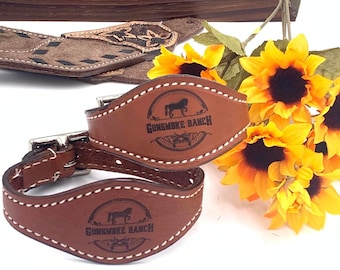 Laser Engraved Custom Design Leather Western Saddle Stirrup Hobbles Set