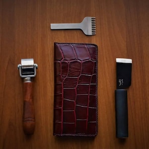 Leather Croco Long Wallet
