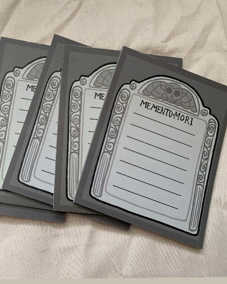 Important Note Spooky Memento Mori Note ~ Spooky Goth Stationery ~ 4.5 X 5.5 Paper Pad - Etsy