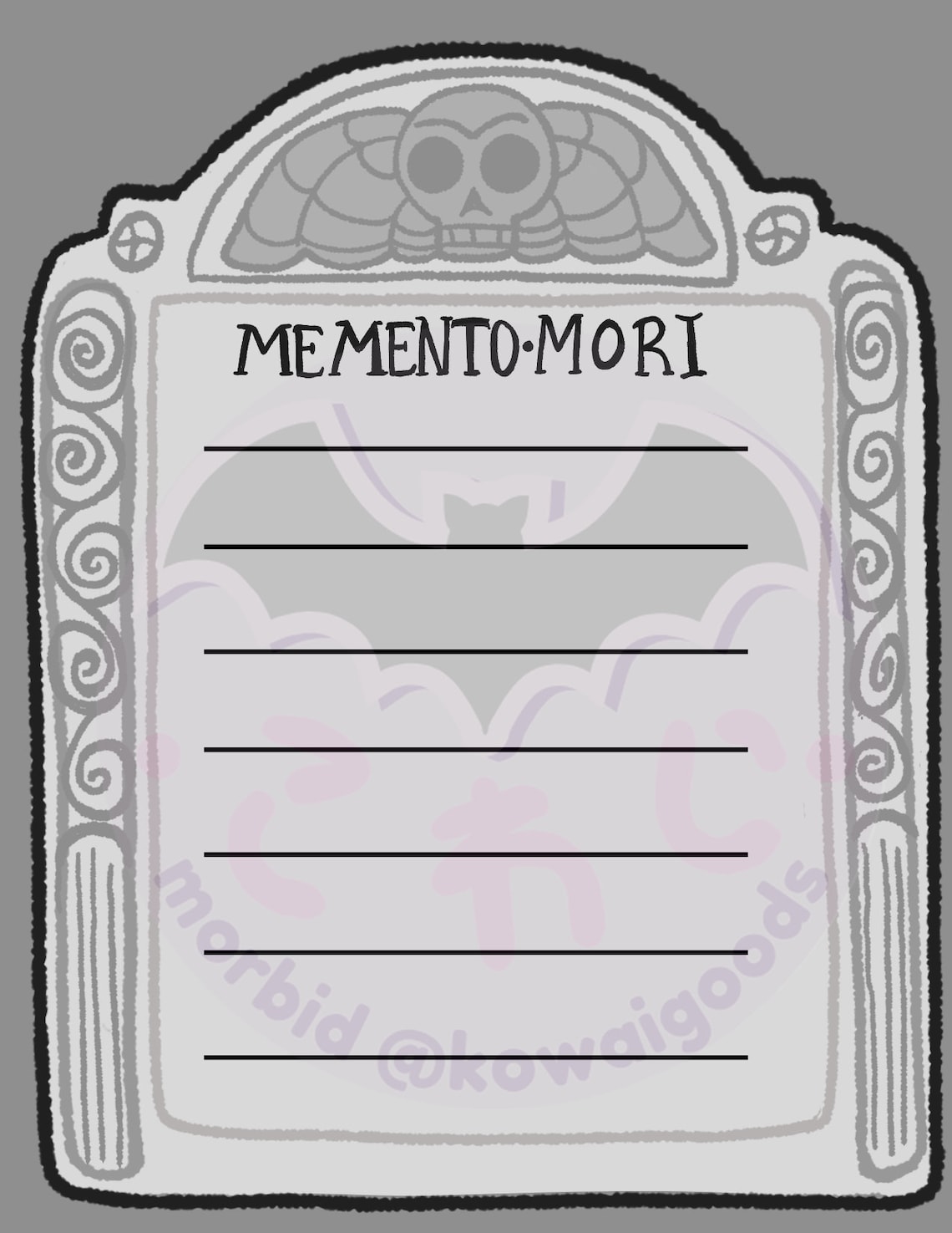 Important Note Spooky Memento Mori Note ~ Spooky Goth Stationery ~ 4.5 X 5.5 Paper Pad - Etsy