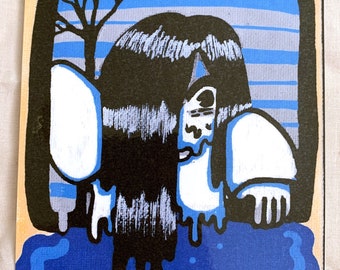 Impresión artística de Sadako kawaii ~ Ringu espeluznante y tierno (11,4 x 16,5 cm)