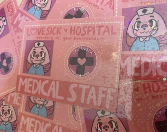 lovesick hospital ID badge ~ menhera yami kawaii mini art print