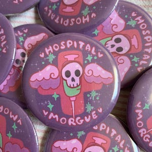 hospital morgue staff ~ kawaii pastel goth button ~ menhera 58mm can badge
