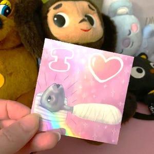 eraserhead baby holographic vinyl sticker ~ weirdcore horror art stationery