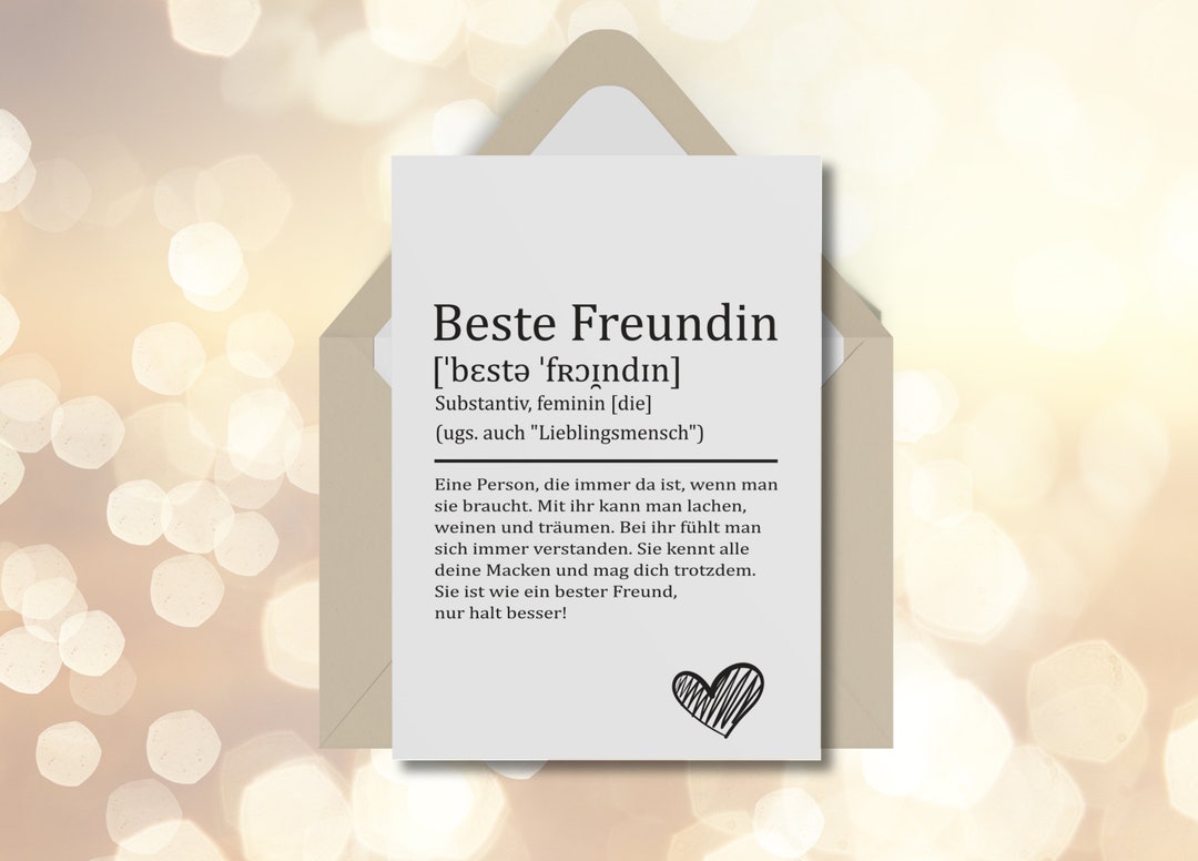 Süße Sachen Die Man Seiner Besten Freundin Schreiben Kann www.etsy.com