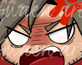 Emoticonos de Leon Chibi enojado - Emoticonos de Twitch Resident Evil Requiem (descarga digital)