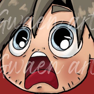 Shocked Chibi Leon Emotes - Resident Evil Requiem Twitch Emoticons (digital download) image 1