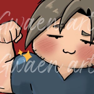 Leon Chibi Strong Emotes - Twitch Emoticons Resident Evil Requiem (digital download) image 1