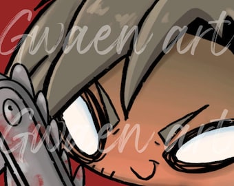 Leon Chibi Psycho Emotes - Twitch Emoticons Resident Evil Requiem (digital download)