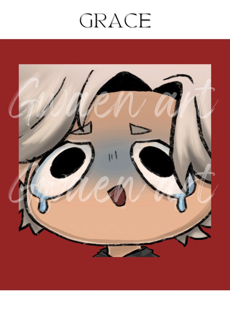 Grace Chibi crying emotes - Resident Evil Requiem Twitch emoticons (digital download) image 1