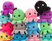 Reversible Octopu Doll Reversible Plush Toy Color Chapter Double Sided Expression Stuffed Toys Gift Plush Toy Plush Doll