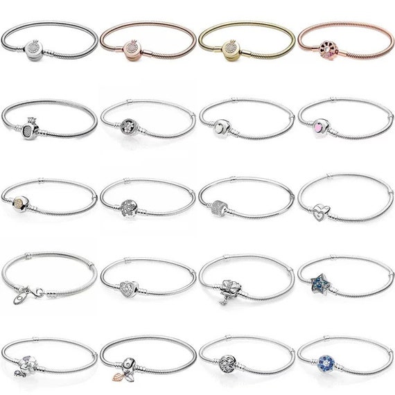 Sterling Silver 925 Bracelet Fit Pandora Original Design Beads Charms Bangle DIY Jewelry Making Gift For Women