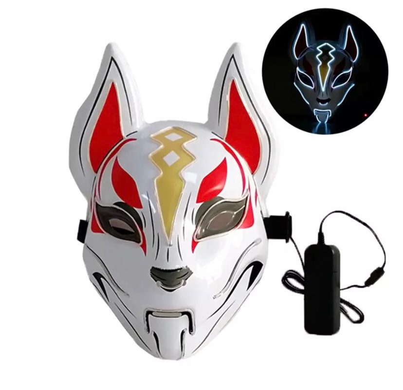 Anime Expro Decor Japanese Fox Mask Neon Led Light Cosplay | Etsy