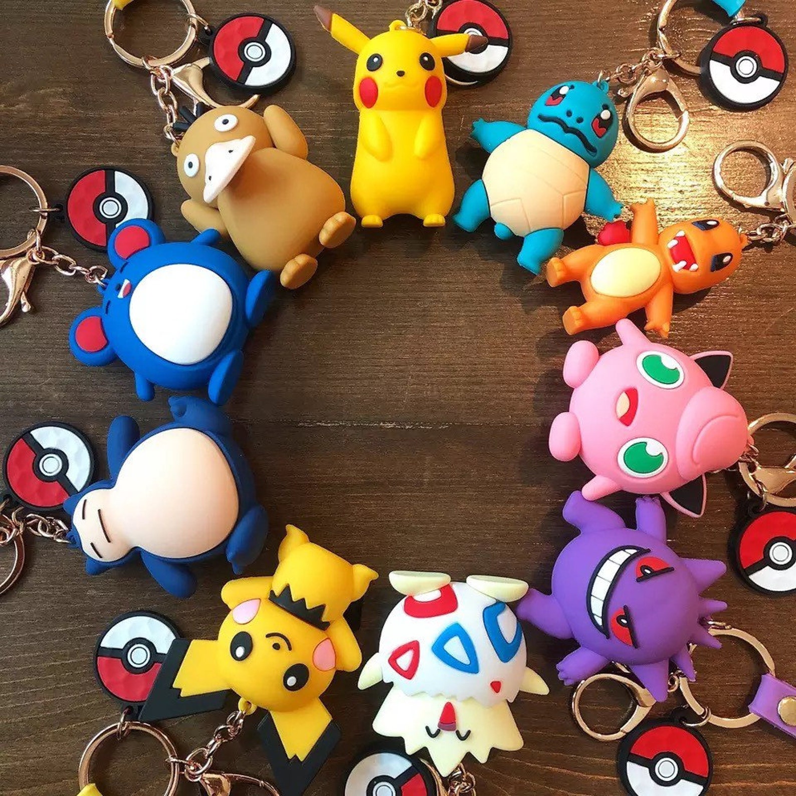 Pokemon PIKACHU Keychain Keychains Female Couple Cartoon Cute Etsy