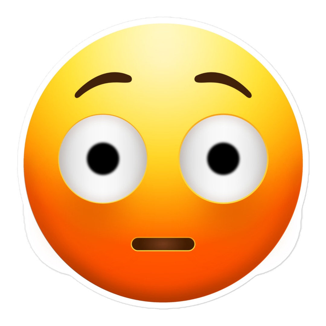 Flushed Face Emoji Embarrassed Blushing Bubblefree Vinyl Stickers Etsy