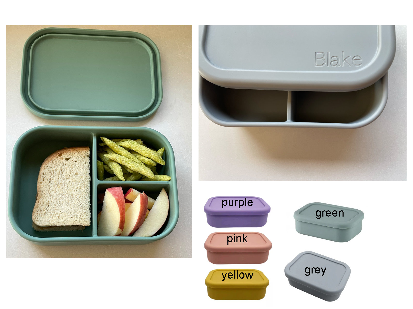 Silicone Bento Box Silicone Lunchbox Divided Lunch Box for -  Finland