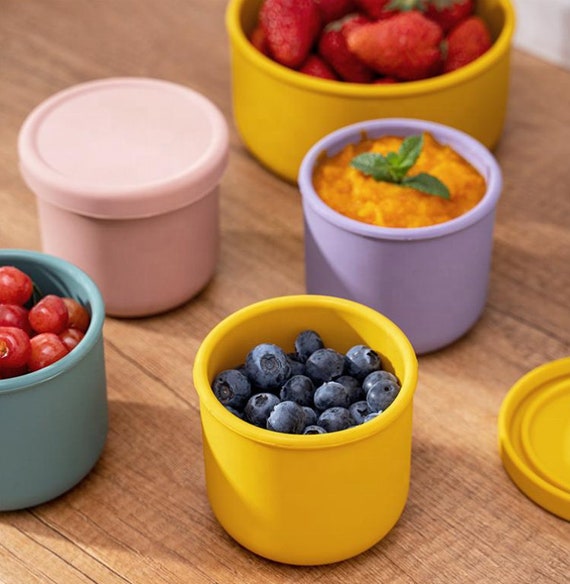 Silicone Food Storage Container bowl with Lid-Re-usable zero waste food storage Sustainable kitchen meal prep containers