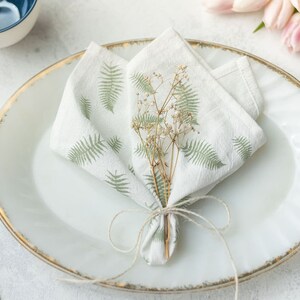 Eco friendly gift Fern Cloth Napkin Reusable Napkin Cocktail Napkins Cloth Napkins Cotton Napkins Dinner Napkins Fern Gift for Plant lover