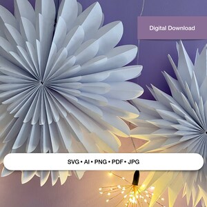 3 Paper Fan SVG for Cricut, Christmas Decoration, Paper North Star Template, DIY Home Decoration