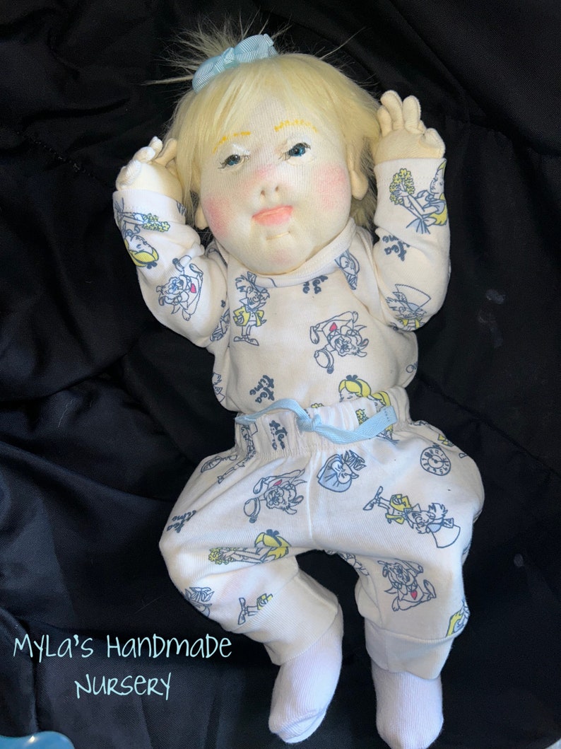 Cloth Doll Newborn Baby Girl 16. Handmade Doll. Stuffed Doll. Fabric