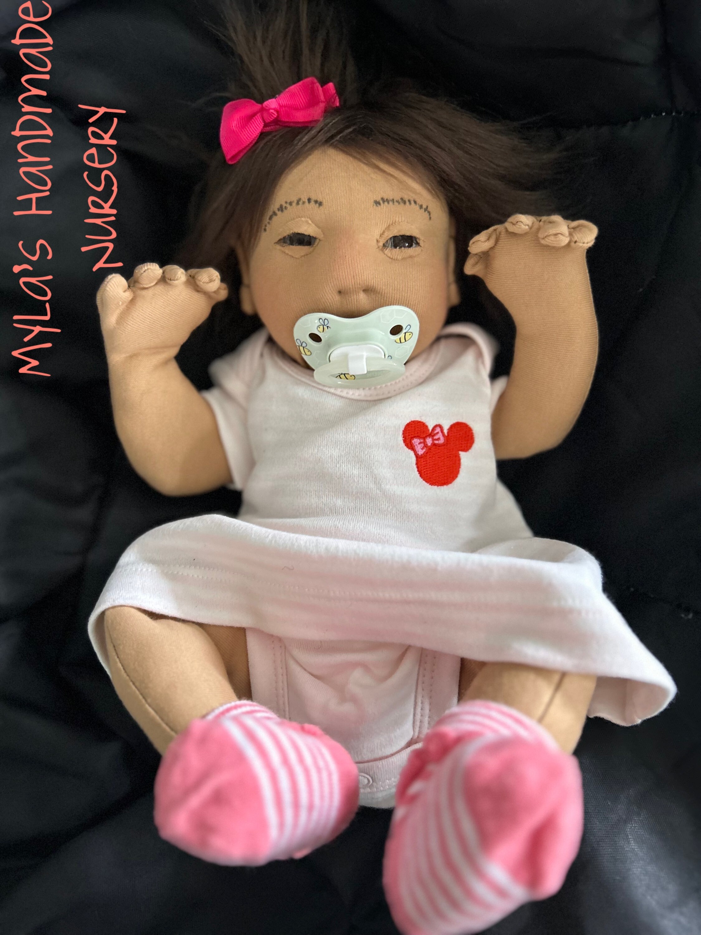 Cloth Doll Newborn Baby Girl 16”. Handmade Doll. Brown Skin Doll ...