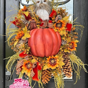 Fall Wreath, Autumn Wreath, Fall Pumpkin Decor, Fall Decorations, Fall Door Hanger, Harvest Wreath
