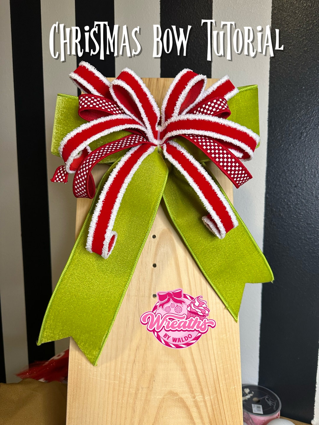 Christmas Bow TUTORIAL, How to Make a Christmas Bow, Virtual Tutorial