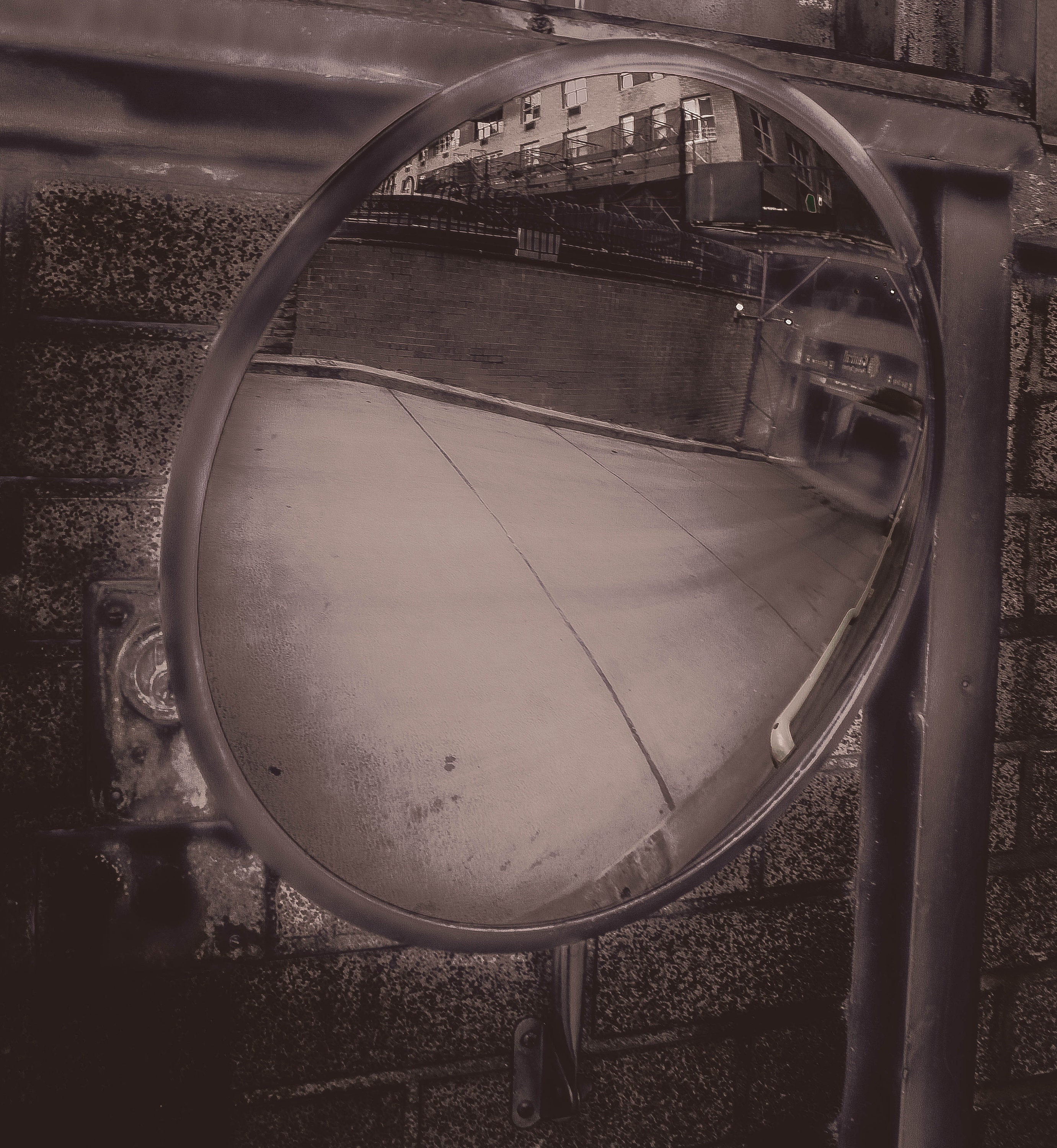 Distorted Mirror NYC Garage NYC Photography Mirror Etsy