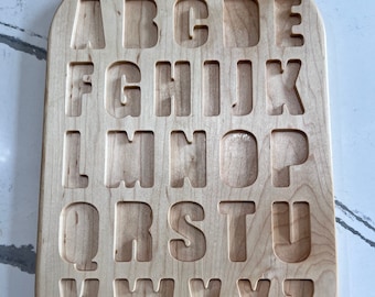 Upper Case Resin Letter Board | Fun and FUNctional Sensory Activity, Wood Toys & Homeschooling Collection by WoodChic.