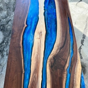 River Table, Coffee Table, Hardwood, Epoxy, custom table, personalized, table, Resin River table, Live edge walnut table, Solid Wood