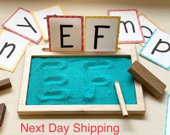 Sand Tray, Wooden Sand Tracing Tray, Montessori inspired , preschool learning , homeschool, ABC, reading, spelling, writing, educational toy