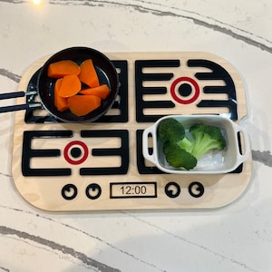 Jeu de simulation Flisat avec insert pour cuisinière | Collection d'activités sensorielles amusantes et fonctionnelles et d'enseignement à domicile par WoodChic.