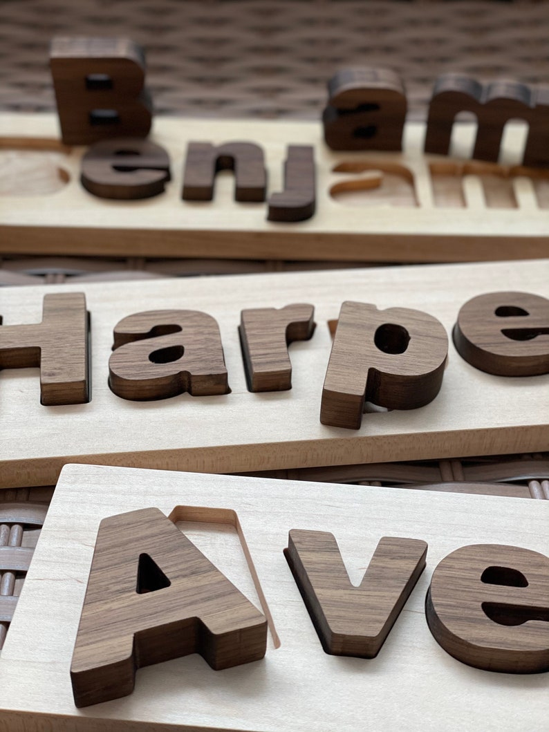 Personalized Wood Name Puzzle Montessori Wooden Name Puzzle Etsy