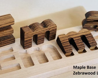 Personalized Hardwood Name Puzzle | Fun and FUNctional Sensory Activity & Homeschooling Collection by WoodChic.