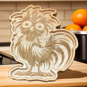 Crazy Chicken Decorative Wood Tray I Wood Serving Tray | Table Decor | Charcuterie Board | Catch all Tray | Unique Gift