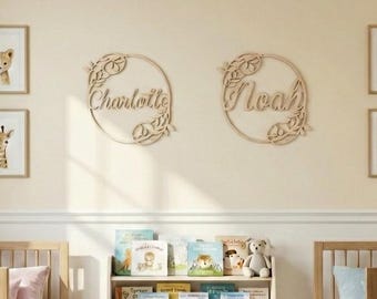 Personalised Wooden Name Signs, Nursery Name Sign, Bedroom Decor