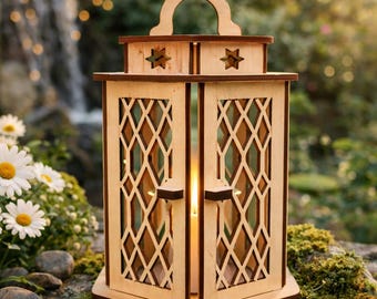 Wooden Lantern Candle Holder