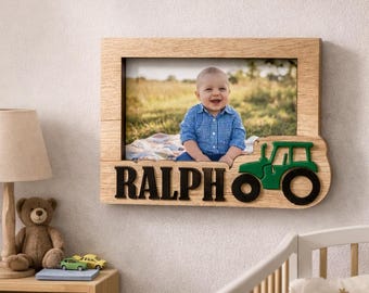 Personalised Wooden Children's Frame, Custom Name & Symbol
