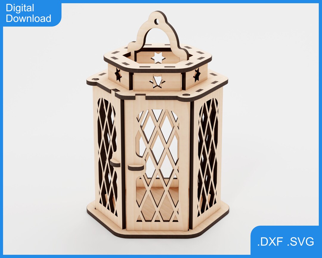 Laser Cut your own Lantern, DXF und SVG Dateien, Entworfen für 3 mm dickes Material, zwei