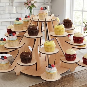Expositor de cupcakes en niveles