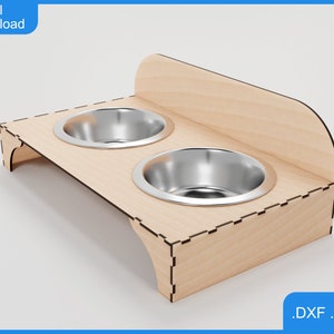 Wooden Dog Food Bowl .SVG .DXF Templates